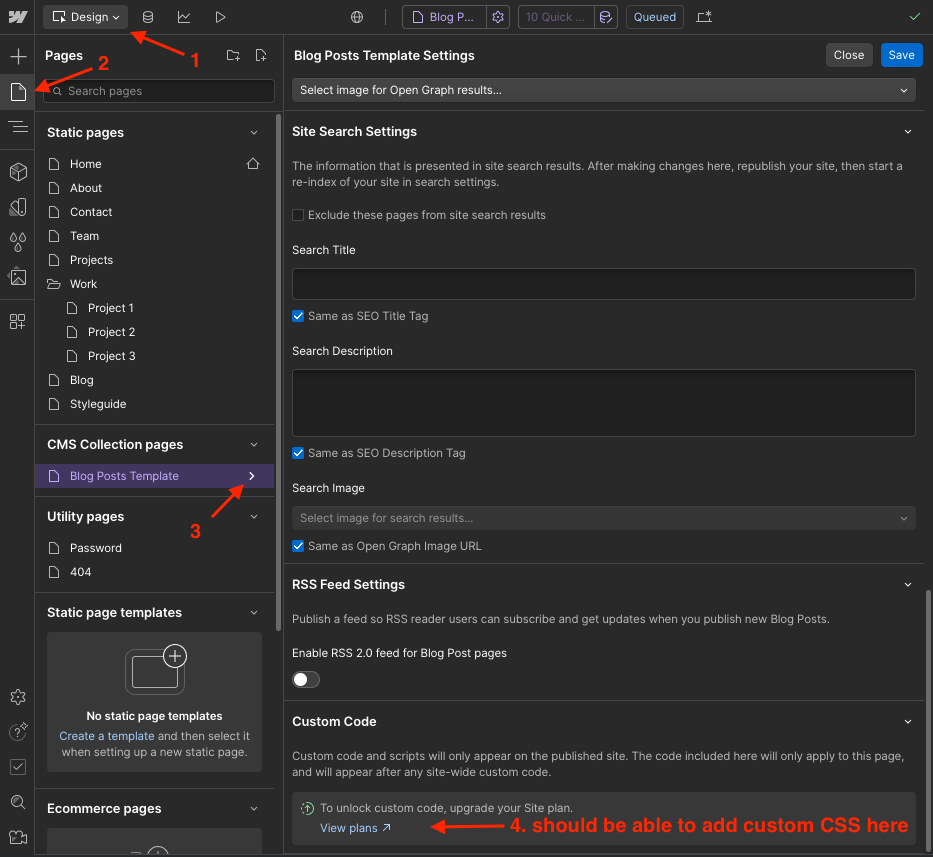 How to find Blog Post Template in Webflow