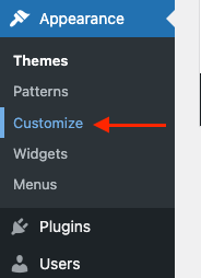 WordPress Appearance to Customize